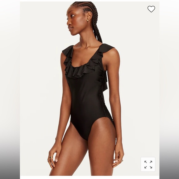 NWT J Crew ruffle scoopback swimsuit, white - Picture 3 of 4